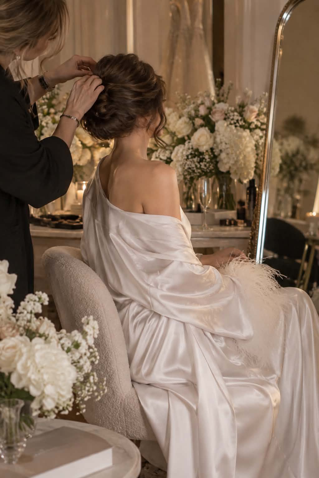 Bride at a private dress fitting