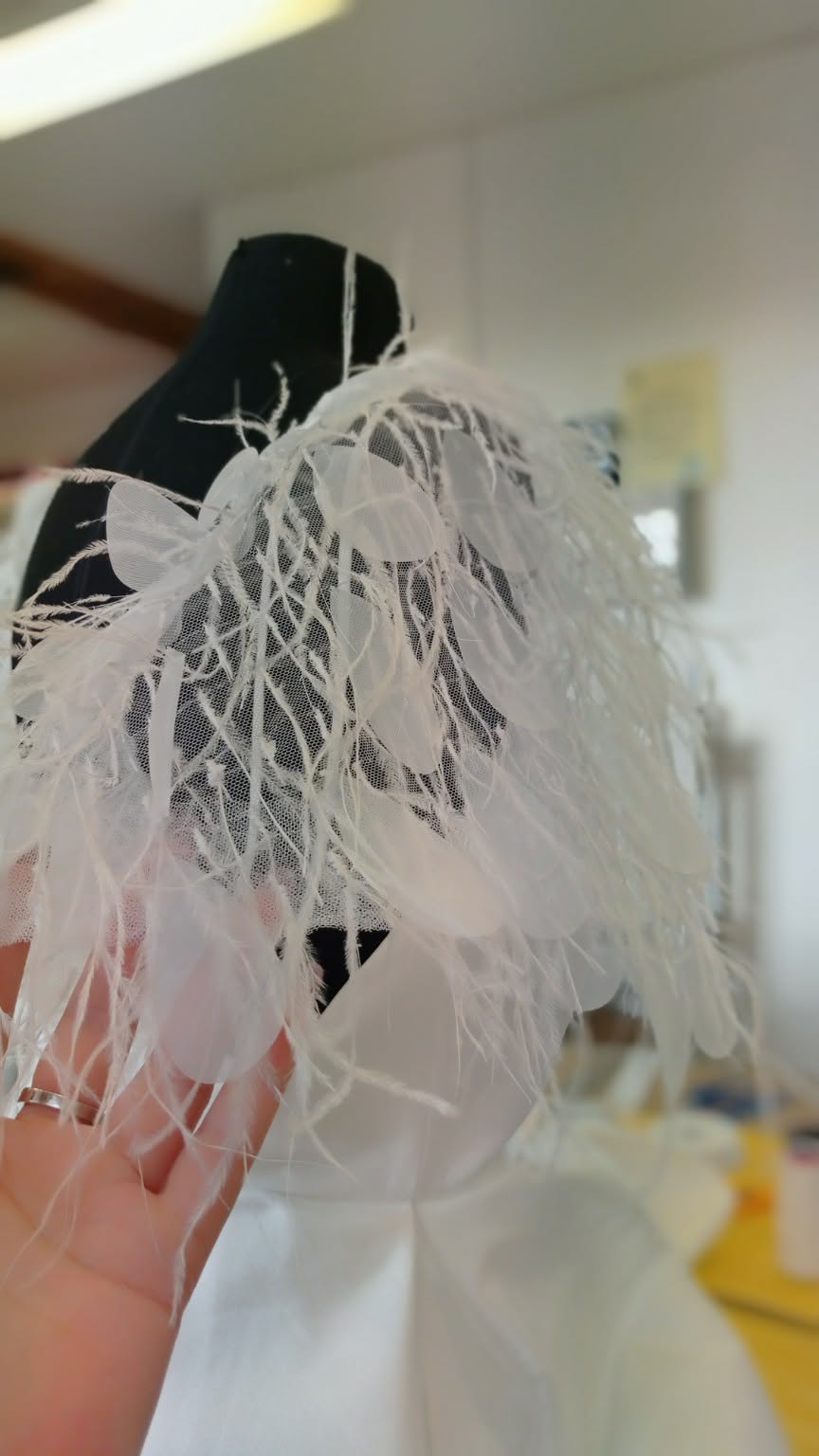 Handmade feather embellishment